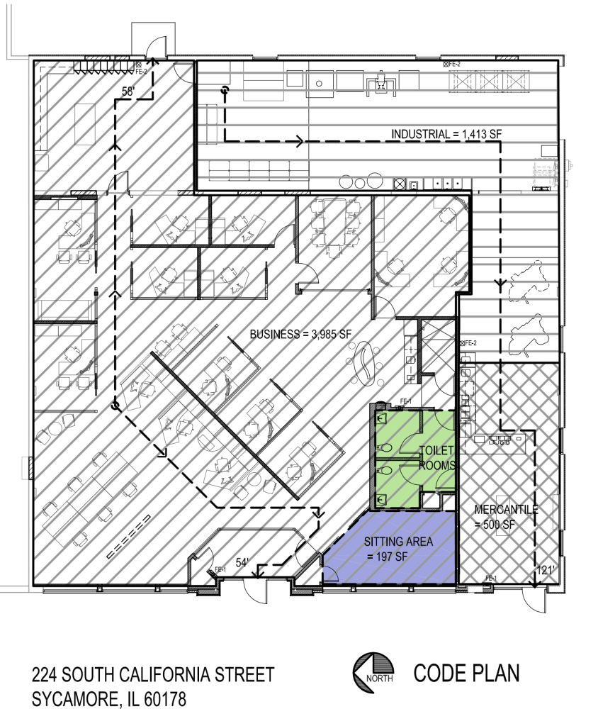 Blueprint of building layout